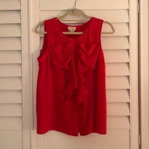 Kate Spade Red Silk Bow Blouse